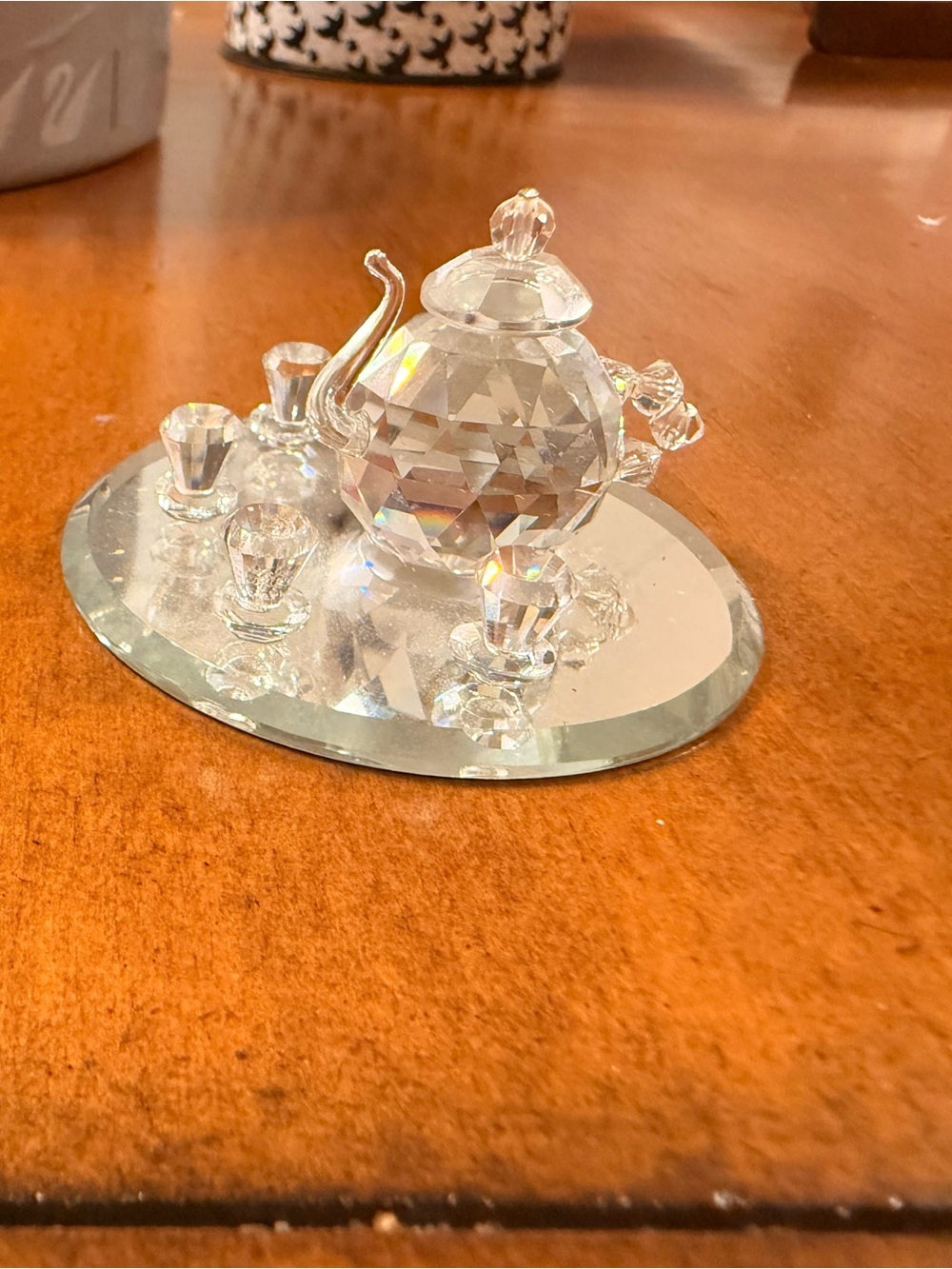 Crystal Miniature Tea Set Figurine Handcrafted Swarovski Crystals Bjcrystalgifts